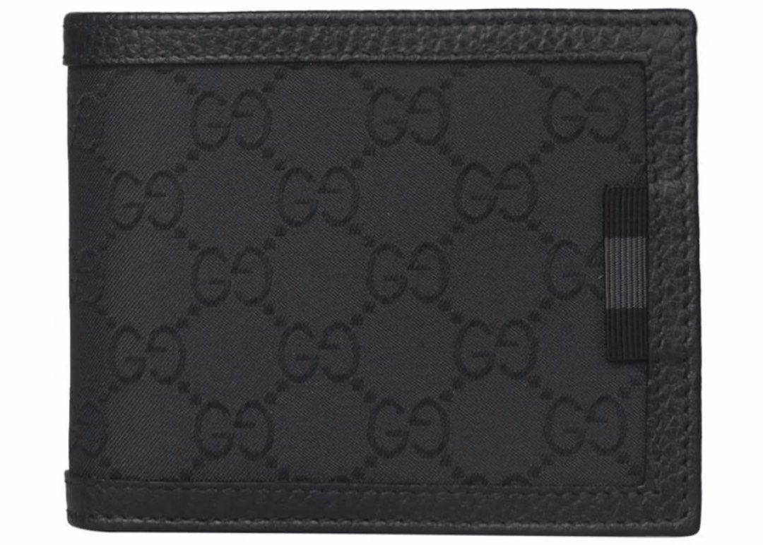 Gucci GG Monogram Bi-fold Wallet Black (Category: Luxury Bags & Wallets) located in Pasig City. Submitted by .gabby (Listing ID 1447679154, Image 1). Description: - AUTHENTIC Gucci bi-fold wallet - Black GG monogram canvas with leather trim - Includes original box, dust bag, and authenticity cards.