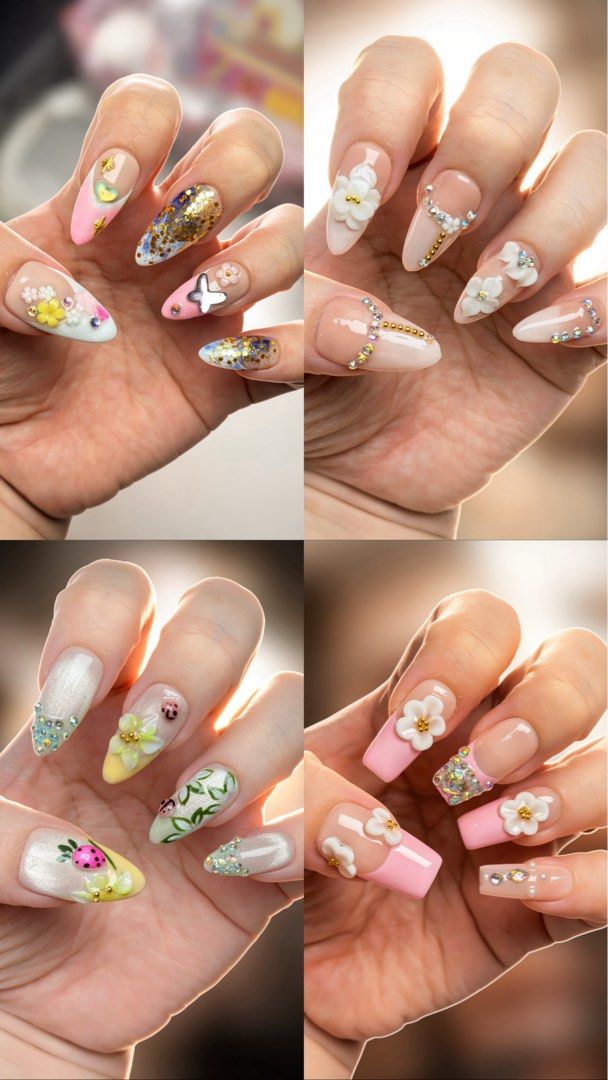 Handmade Press-on nails (Category: Hands & Nails) located in Cainta. Submitted by closetdclutter (Listing ID 1447853905, Image 1). Description: Bnew press-on nails, all size medium. Comes with tools. Pick up only P180 each.