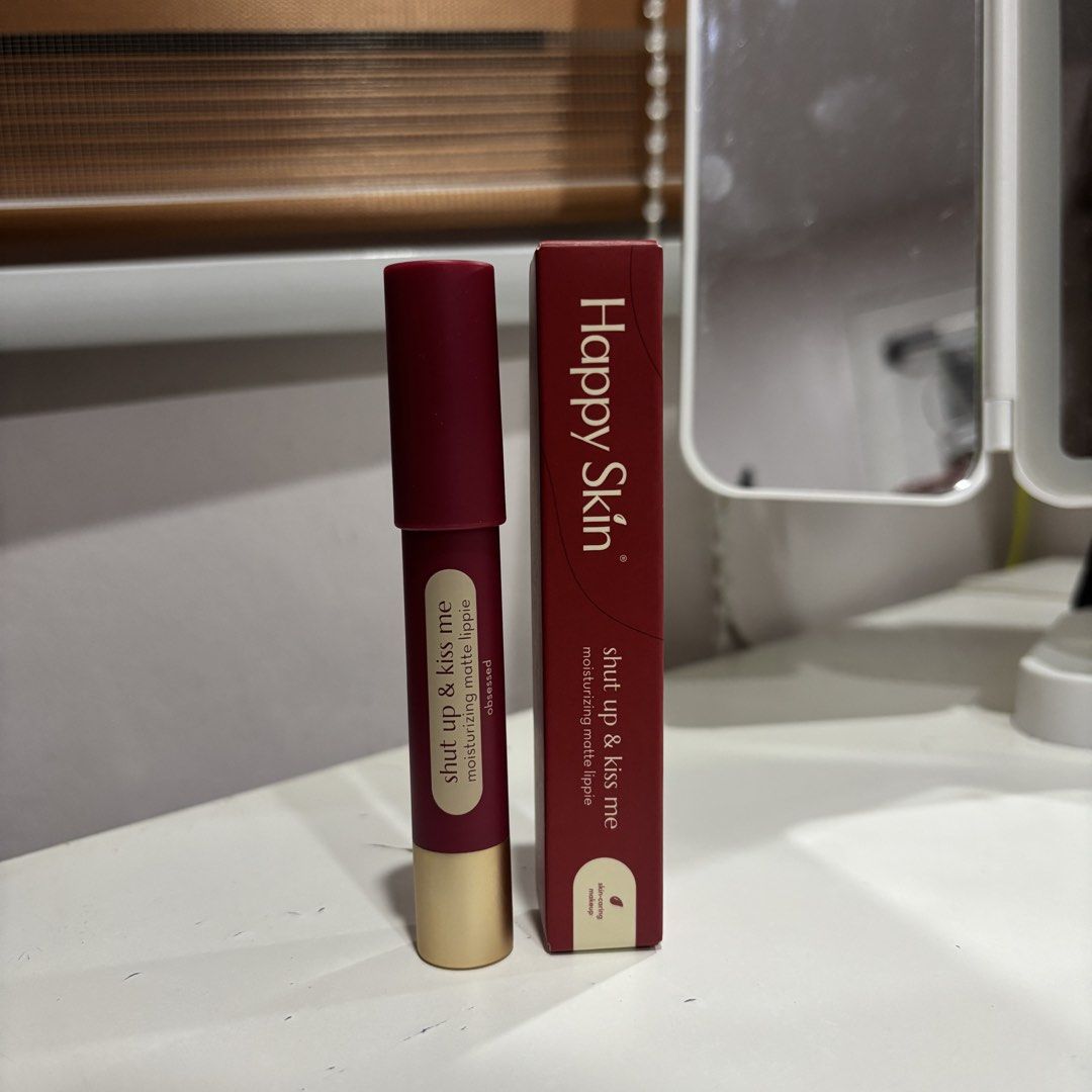 Happy Skin Lippie Bundle (Category: Makeup) located in Quezon City. Submitted by crococong (Listing ID 1447867945, Image 2). Description: ALL ARE BRAND NEW. Only tested as swatches! RFS: Not my shade :( these are all gifts 1. Happy Skin Lip Mallow in the shade: Honeymoon Glow 2. Happy Skin Shut up & Kiss Me moisturizing matte lippie in the shade: Obsessed 3. Happy Skin Lip Slip weightless balmy tint in the shade: Off duty ALL FOR 1,000 Available 