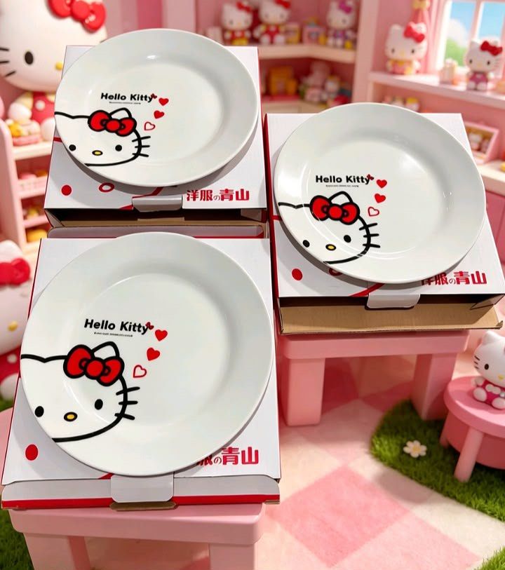 Hello Kitty Ceramic Plates (Set of 3) 🇯🇵 (Category: Dinnerware & Cutlery) located in Talavera. Submitted by kheistar0619 (Listing ID 1447701548, Image 3). Description: ✔️ Original from Japan ✔️ Includes original boxes ✔️ Excellent condition ✔️ Perfect for Hello Kitty collectors or as a gift ✔️ 500 per piece (if separately buy) Price: ₱1,300 (Negotiable) 📍Location: Talavera Nueva Ecija 💬 PM for more details. .