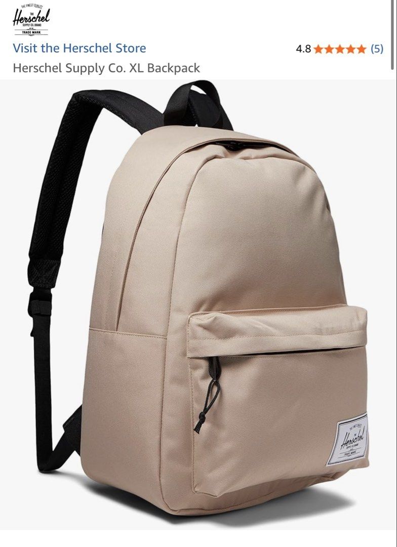 Herschel Supply Co. XL Classic Backpack - Light Taupe (Category: Backpacks) located in Marikina City. Submitted by poshandpaper (Listing ID 1447868272, Image 1). Description: Herschel Supply Co. XL Classic Backpack - Color: Light Taupe - Purchase Date: July 30, 2025 - Original Price: $64.99 (sale price) - Never removed from plastic, never used - Reason for Selling: Accidental double order placed - Ideal for: School, work, travel, ootd - Features: