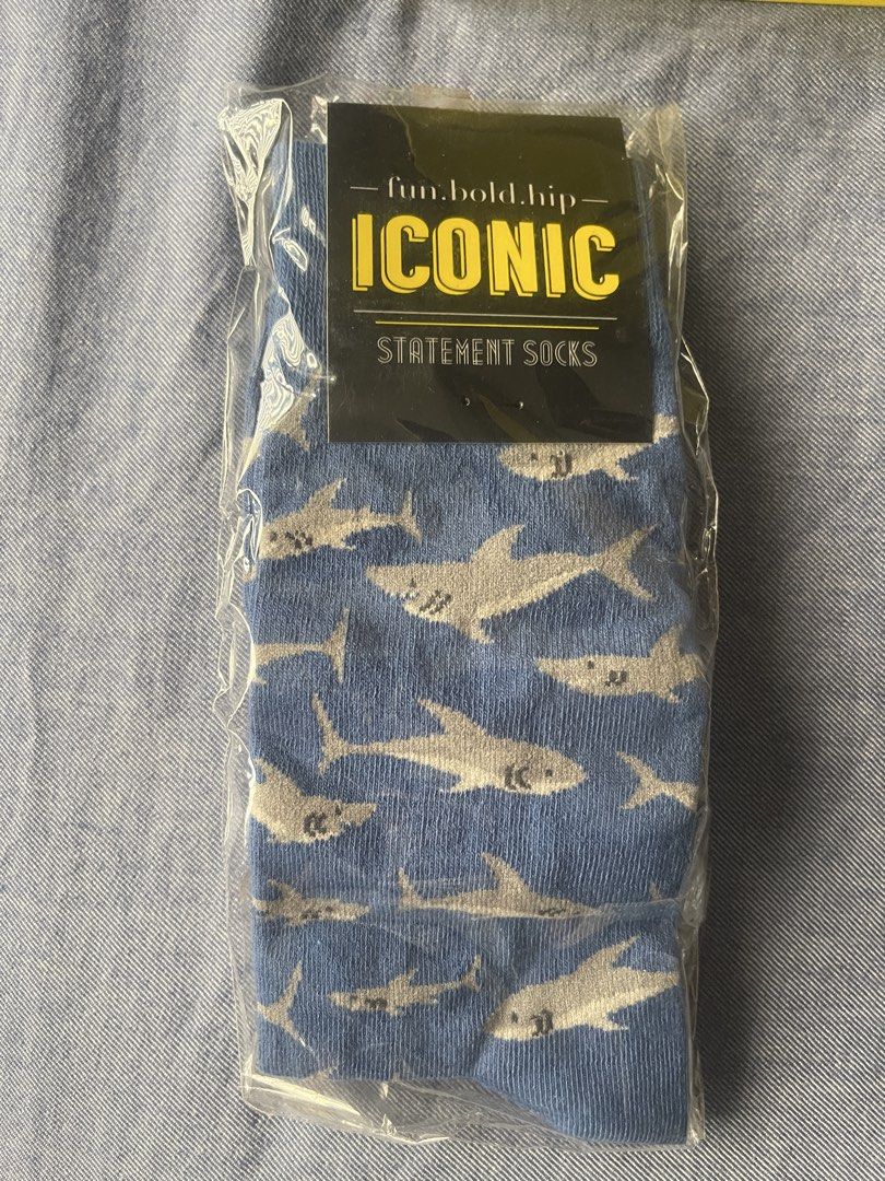 ICONIC Statement Socks - fun.bold.hip (Category: Socks) located in San Juan City. Submitted by miggyenriquez (Listing ID 1447741438, Image 2). Description: - Two pairs of ICONIC statement socks included. - brand new, given as a gift, never opened - Available designs: Fun shark pattern and cute bird design. - Comes in the original ICONIC box. - Ideal for adding a unique touch to any outfit..