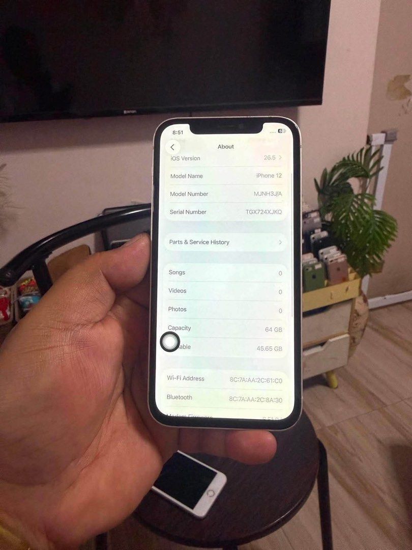 iPhone 12 (sale) ❗️ (Category: iPhone 12 Series) located in Manila. Submitted by phoebie.collection (Listing ID 1447852774, Image 2). Description: ‼️PLEASE READ ‼️ IPHONE 12 64GB | IOS 26 FU (SAFE TO RESET) TRUE TONE GOOD * REPLACE LCD * FACE ID NOT WORKING BUT ALL GOODS PO! SALE 9500 ONLY‼️ 📍NORTHCALOOCAN-QC LITEX .