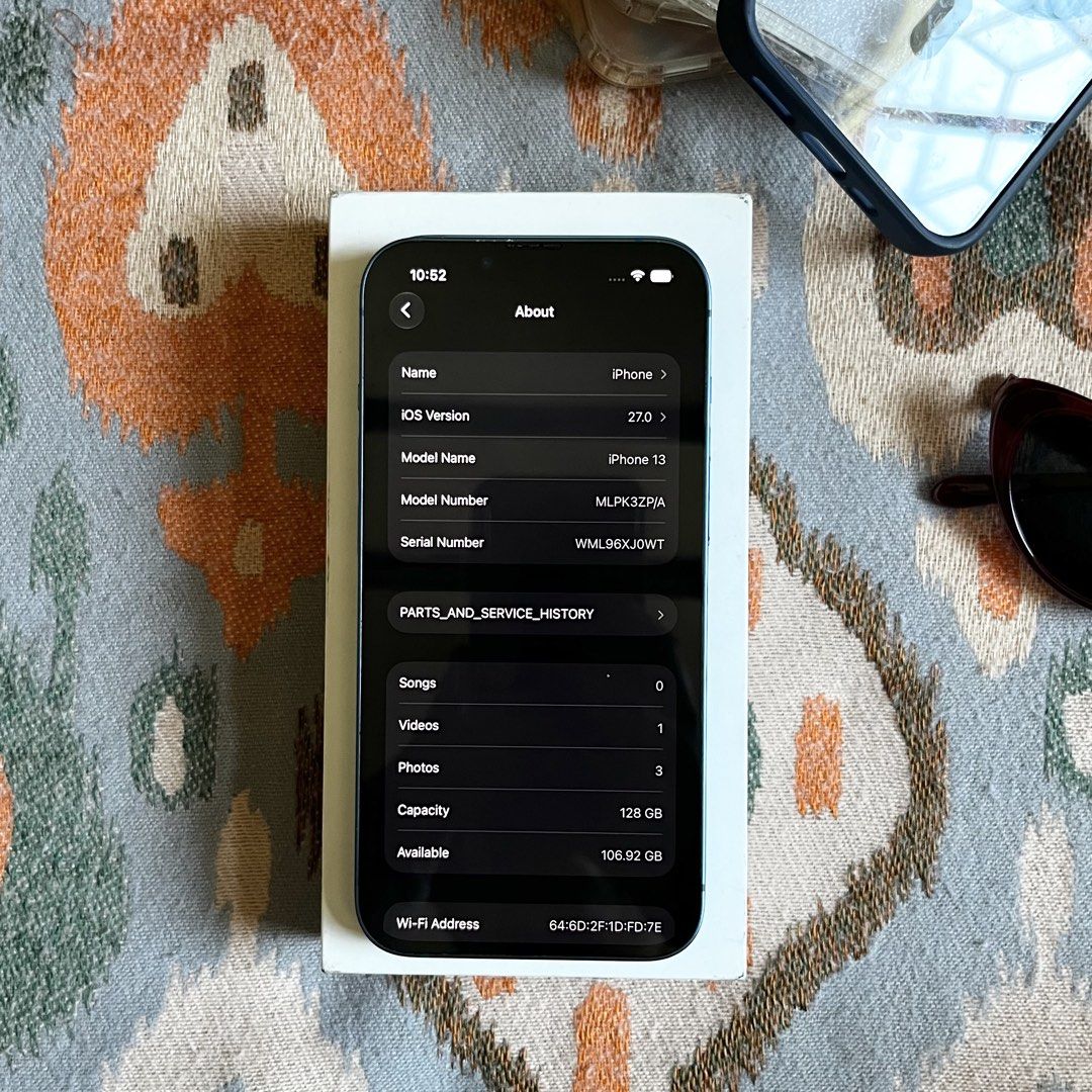 iPhone 13 (Category: iPhone 13 Series) located in Quezon City. Submitted by midnight.muse (Listing ID 1447715523, Image 3). Description: 🔥 RUSH SALE: iPhone 13 128GB Blue 🔥 👉 Global Variant (1 Physical SIM + eSIM) | Openline to all networks The front screen, cameras, and all internal features are 100% perfectly working. 📌 QUICK SPECS & DETAILS: • Storage: 128GB • Color: Blue • SIM Tray: 1 Physical SIM Slot + eSIM capability • Inclusions: Box,