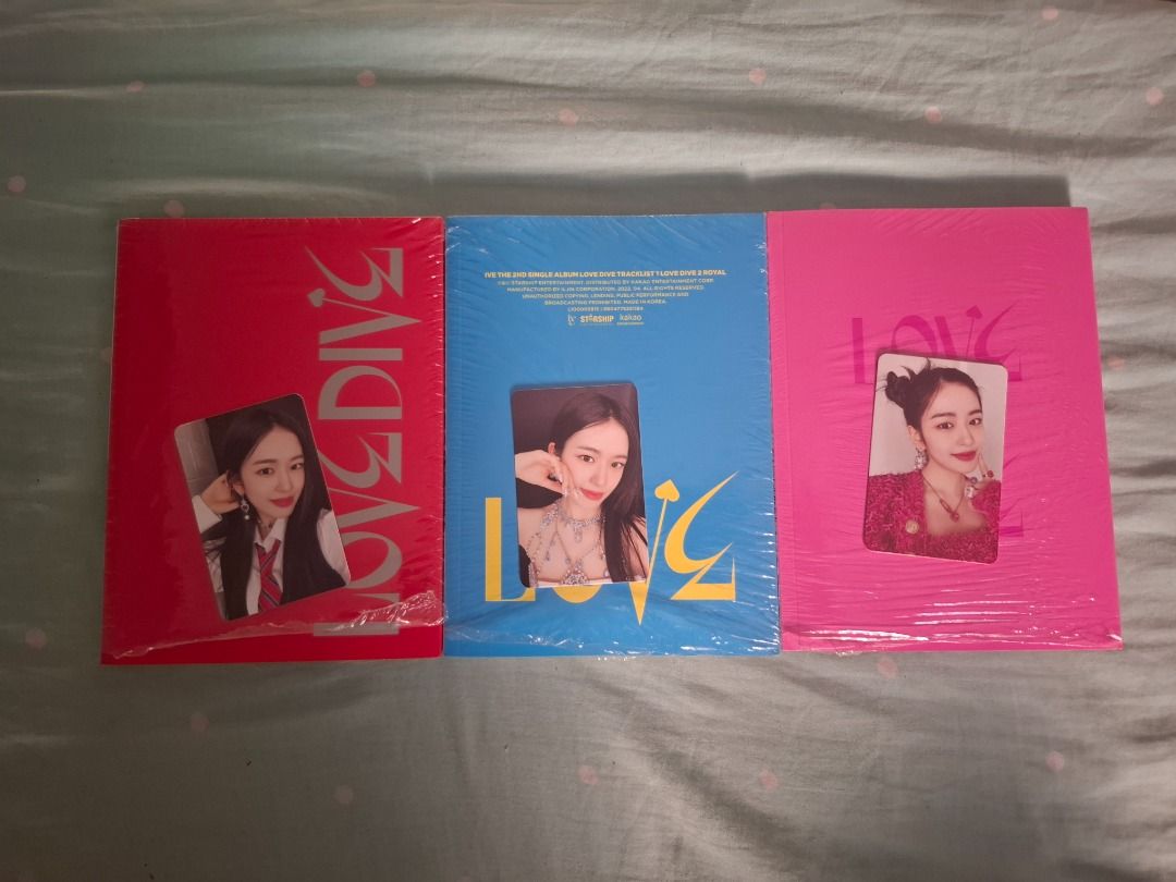 IVE Albums with Complete Inclusions (Category: CDs & DVDs) located in Manila. Submitted by markusvramosiii (Listing ID 1447753713, Image 2). Description: - Includes Photocards and all original inclusions (as pictured) - Authentic K-pop collectibles, perfect for your collection Offer how much you were willing to buy all items..