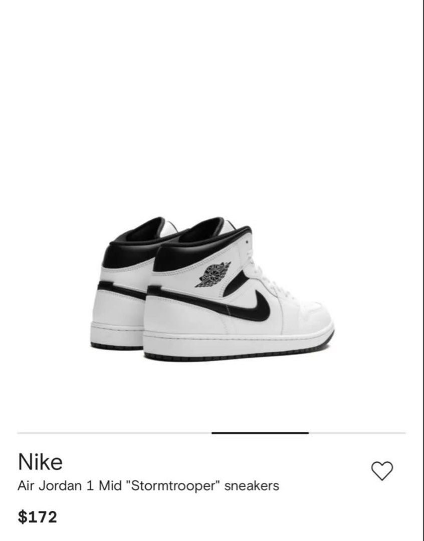 [100 Original] NIKE AIR JORDAN 1- MID "stromtrooper" (Category: Sneakers) located in Binangonan. Submitted by blazinikes (Listing ID 1447841949, Image 2). Description: NIKE AIR JORDAN 1- MID “Stormtrooper” LEGIT sneakers 💯 NEVER BEEN WEAR sinukat lang💯 Hindi kasya sa size ko’ personal shoes. Clean and sharp NIKE LEGIT from outlet w/ THE ORIGINAL BOX’ lost receipt lang💯 DETAILS📍 SIZE: 8.5 to 9 US/ Condition: 9.5-10 Color: White& Black No creas