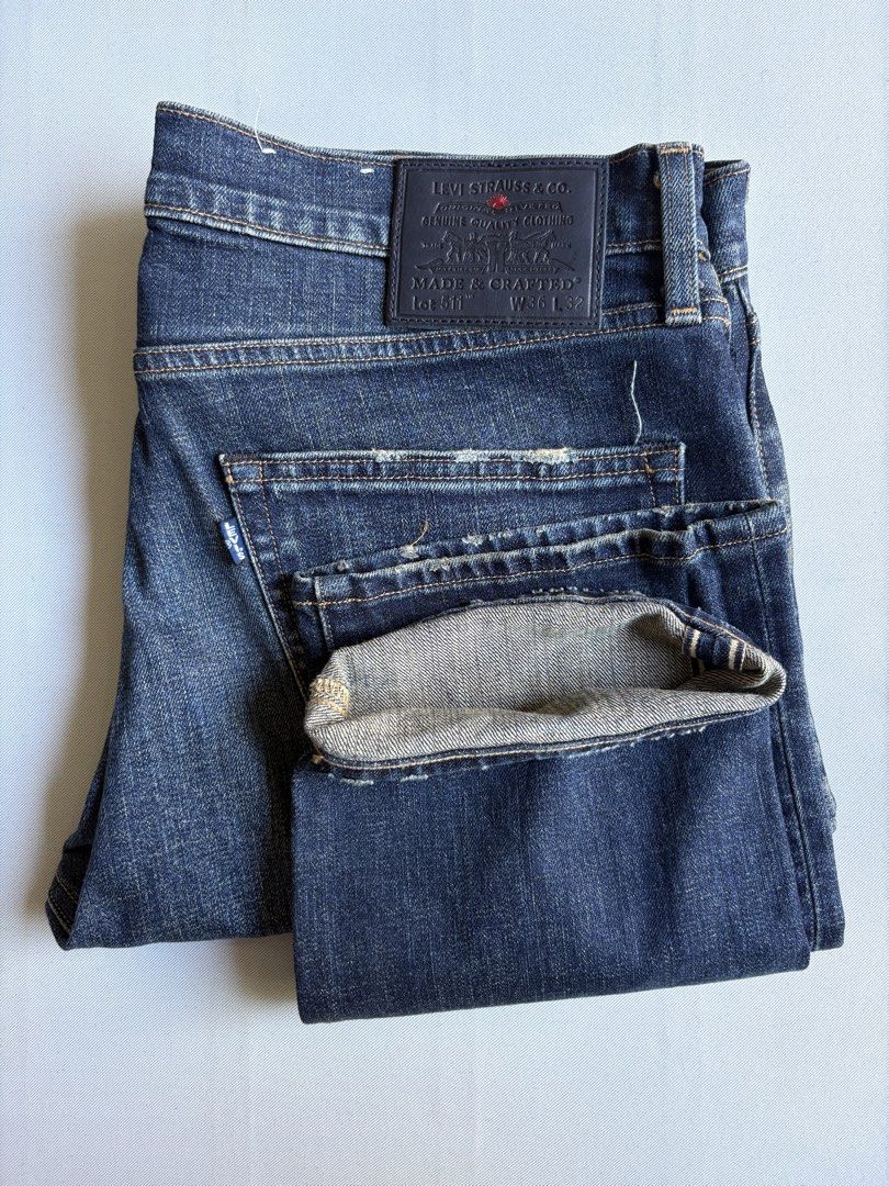LEVIS BIG E 511 JAPAN Selvedge Slim Denim Pants (Category: Jeans) located in Baguio. Submitted by viibodegaaa (Listing ID 1447864604, Image 1). Description: LEVIS BIG E 511 JAPAN Selvedge Slim Denim Pants Size:36 Waist: 18’ Rise: 12’ Thigh: 12’ Inseam: 32’ Length: 42’ Leg opening: 7.5’ Price: 3880 .
