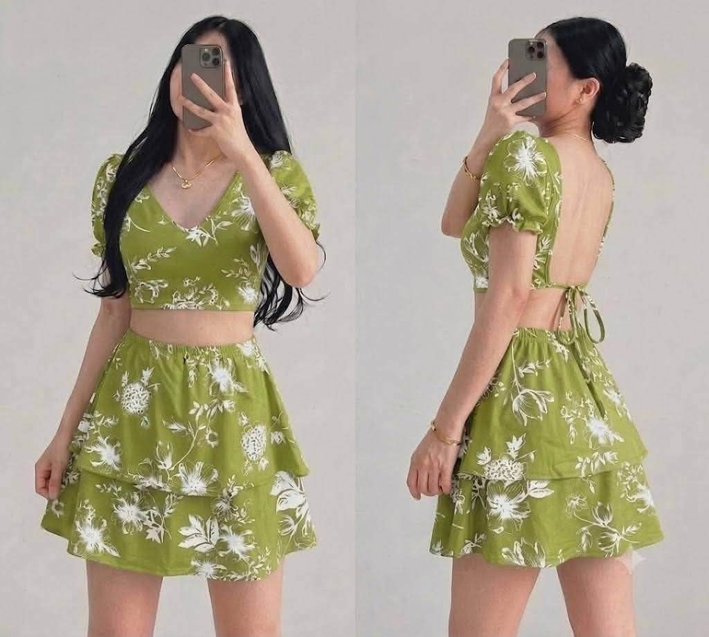 LILY TOP AND SKIRT TERNO (Category: Sets & Coordinates) located in Cainta. Submitted by agirlnamedkatkatII (Listing ID 1447706533, Image 1). Description: LILY TOP AND SKIRT TERNO P300.00 FREESIZE CAN FIT FROM SMALL-SEMI LARGE FABRIC: COTTON SPANDEX FABRIC NOTE: PLEASE PROVIDE 2ND AND 3RD COLOR OPTIONS.
