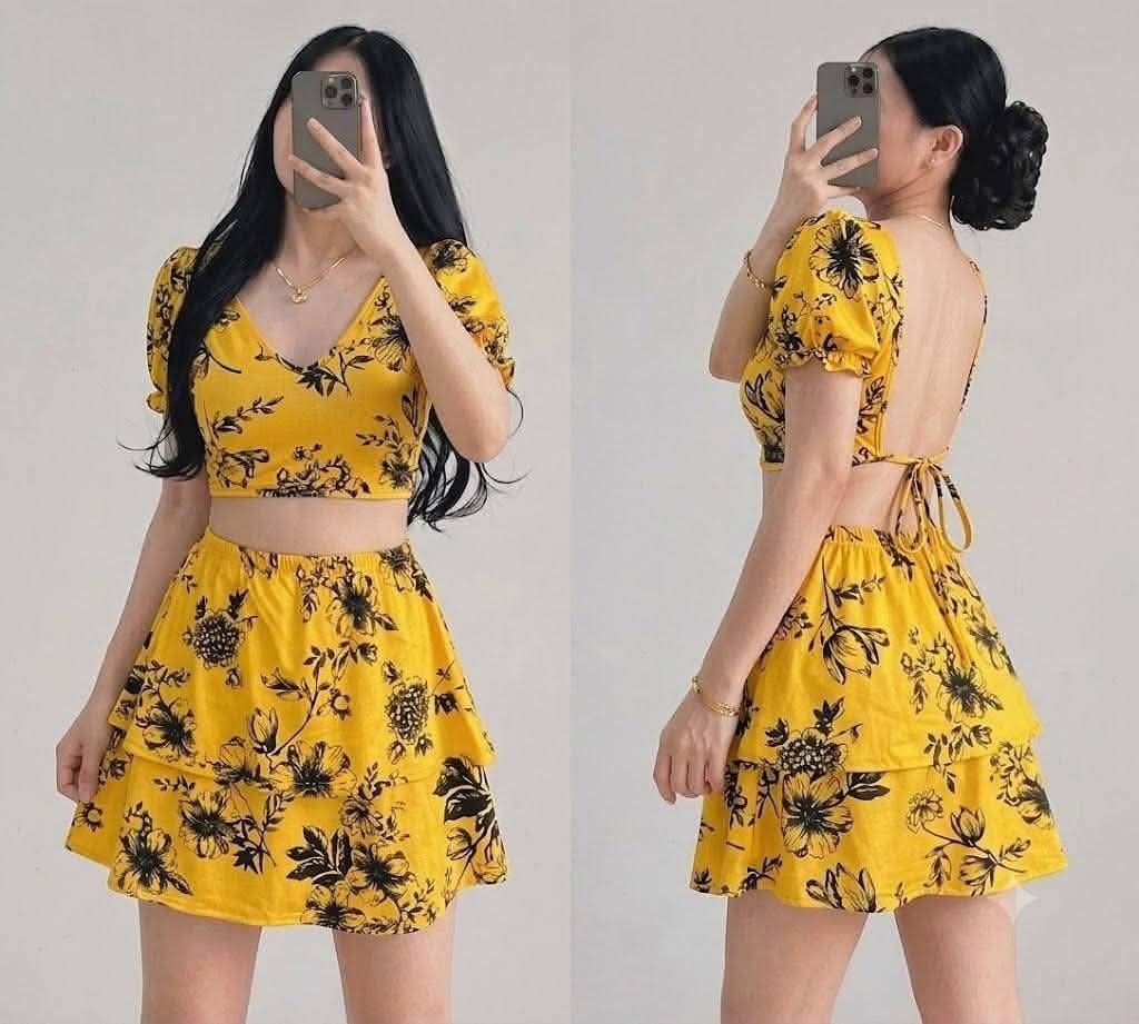 LILY TOP AND SKIRT TERNO (Category: Sets & Coordinates) located in Cainta. Submitted by agirlnamedkatkatII (Listing ID 1447706533, Image 2). Description: LILY TOP AND SKIRT TERNO P300.00 FREESIZE CAN FIT FROM SMALL-SEMI LARGE FABRIC: COTTON SPANDEX FABRIC NOTE: PLEASE PROVIDE 2ND AND 3RD COLOR OPTIONS.