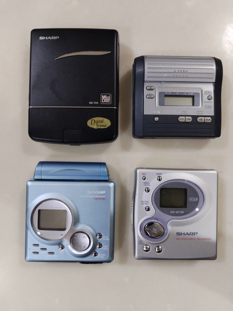 MiniDisc Players: Sharp, Sony, Aiwa (Category: Portable Music Players) located in Kuala Lumpur. Submitted by sharwinjr149611 (Listing ID 1447853125, Image 1). Description: 1. Sharp (untested) - rm210 2. Sharp (fully working) - rm470 3&4. Sharp (burnt screen) - rm170 each.