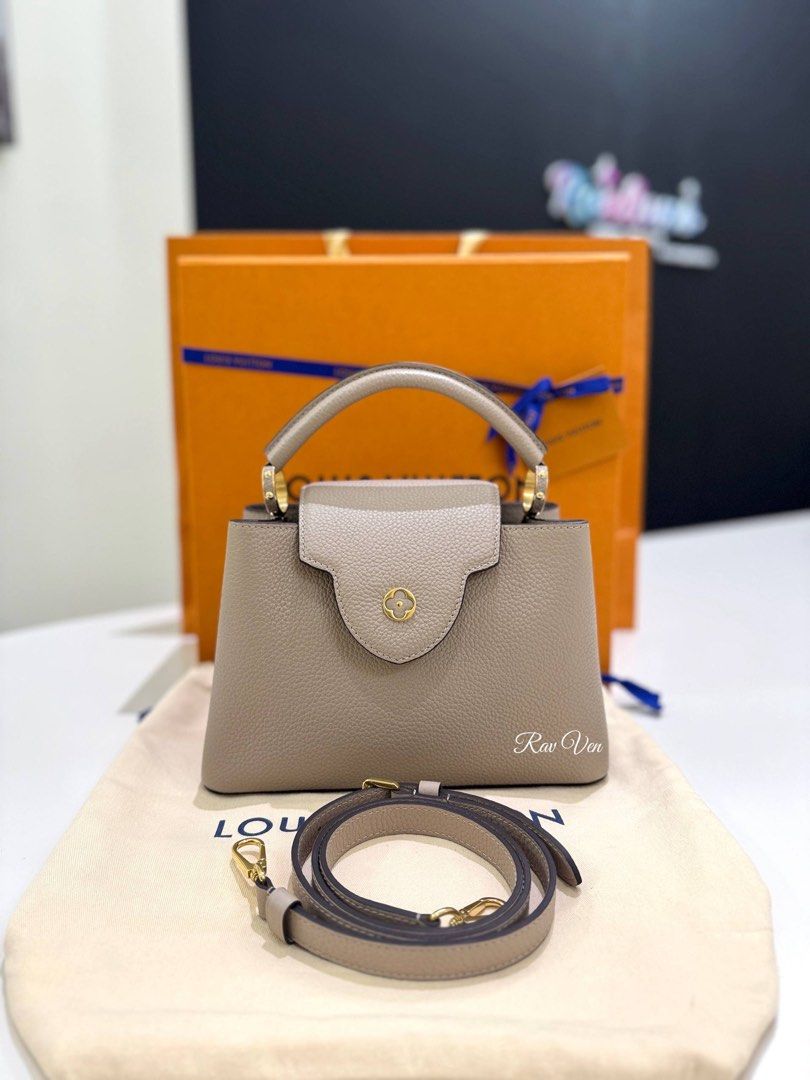 LOUIS VUITTON LV Capucines BB Bag In Galet Colour With Gold - Tone (Category: Bags & Wallets) located in Kuala Lumpur. Submitted by stylishtalk (Listing ID 1447742832, Image 1). Description: [ Product Information ] ⚐ Item : LOUIS VUITTON LV Capucines BB Bag In Galet Colour With Gold - Tone ⚐ Brand :LOUIS VUITTON ⚐ Type : Shoulder Bage ⚐ Condition : 9/10 ⚐ Size / Measurement : L 27 cm / H 17 cm / W 9 cm ⚐ Include :NFC / Box / Dustbag / ⚐ Authentic