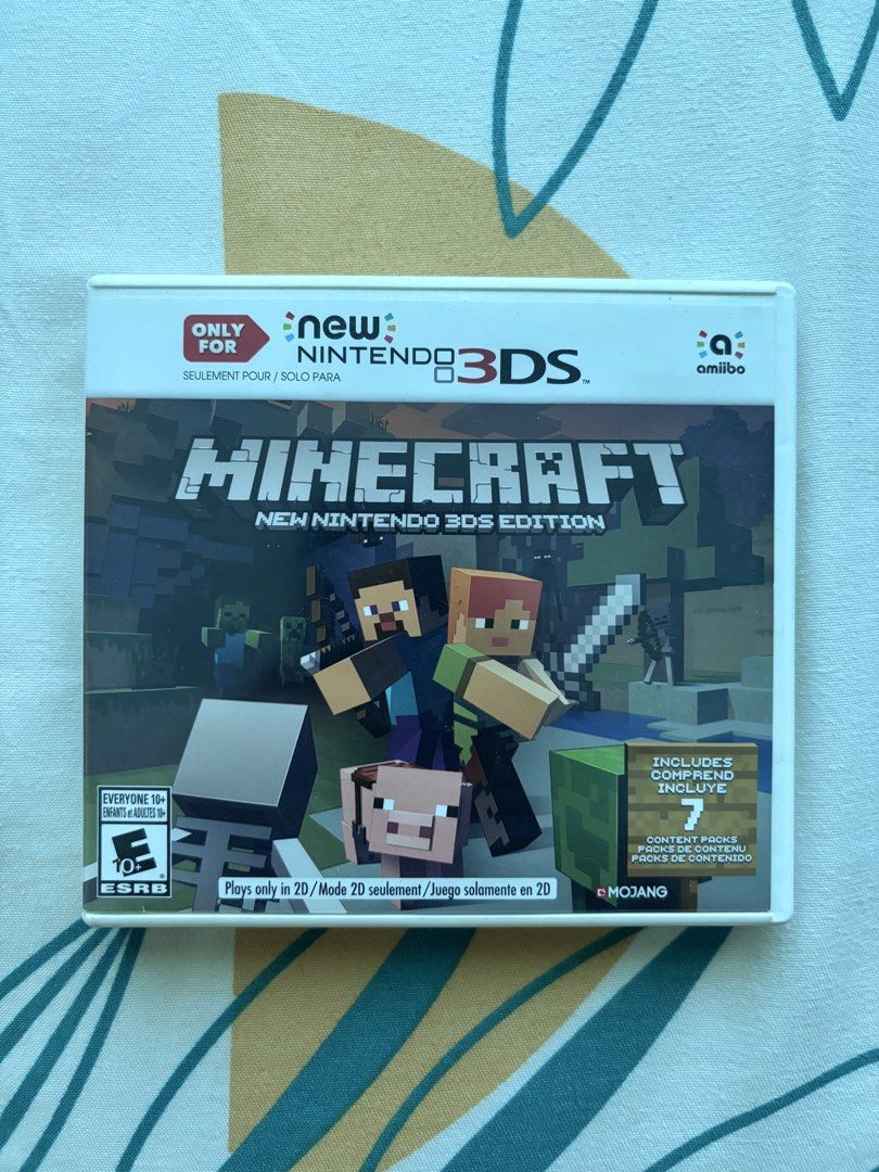 Minecraft: New Nintendo 3DS Edition Game (Category: Nintendo) located in San Fernando. Submitted by janjigarod (Listing ID 1447774554, Image 1). Description: Php 1,000 - Minecraft game for New Nintendo 3DS - Plays in 2D mode only - Comes with 7 content packs - Compatible with New Nintendo 3DS systems - Ideal for fans of building and adventure games.