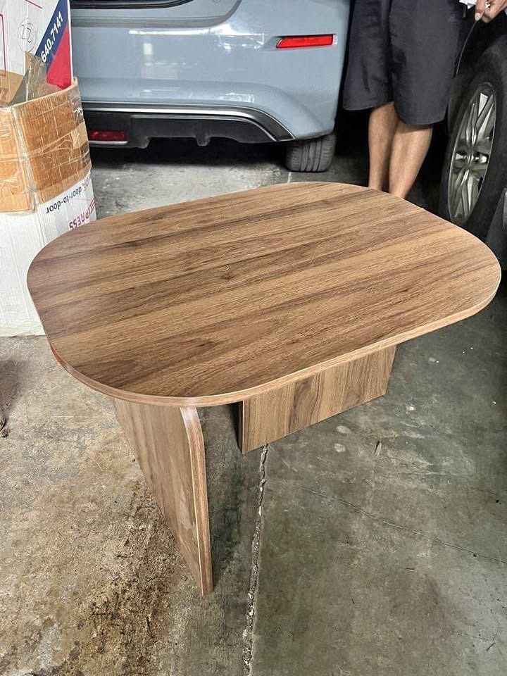 Modern Wooden Coffee Table with Rounded Edges (Category: Tables & Sets) located in Pasay City. Submitted by enrico_appliances (Listing ID 1447821758, Image 2). Description: - Beautiful wood grain finish - Safe rounded edges - Sturdy and simple base design - Ideal for living rooms or lounge areas - Pick up only.