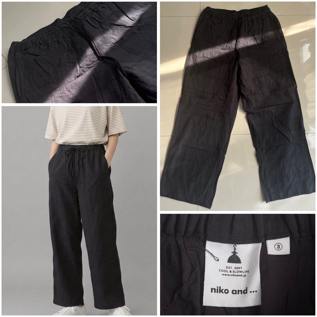 Niko and... Black Wide Leg Pants (Category: Other Bottoms) located in Manila. Submitted by tinkerbellaxoxo (Listing ID 1446230087, Image 1). Description: - Brand: Niko and.... - Style: Black wide leg pants - Features: Elastic waistband with drawstring, two side pockets - Comfort: Comfortable and casual - Occasion: Great for everyday wear - Garterized waist 28”-34” Length 36” Once the item has been shipped and handed over to the courier, I am no l