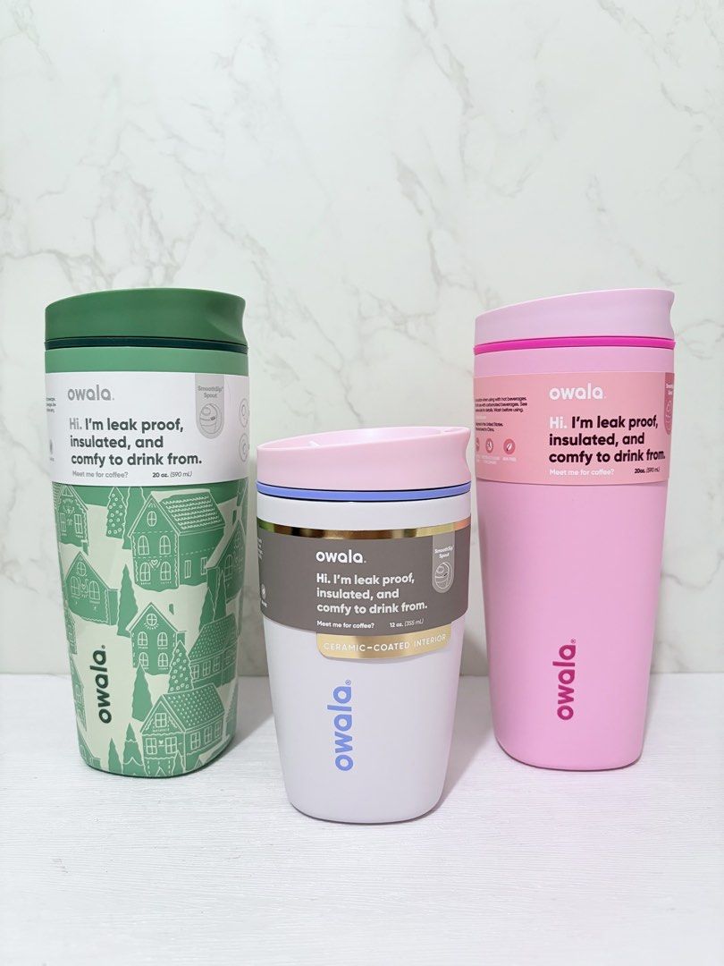 Owala Smoothsip Sliders (Category: Coffee & Tea Tableware) located in Pasig City. Submitted by imogen.hub (Listing ID 1447731270, Image 1). Description: Owala Smoothsip Sliders Starts at ₱2200 12oz Ceramic Candy coated ₱2200 20oz Pucker up ₱2200 20oz North pole ₱2900.
