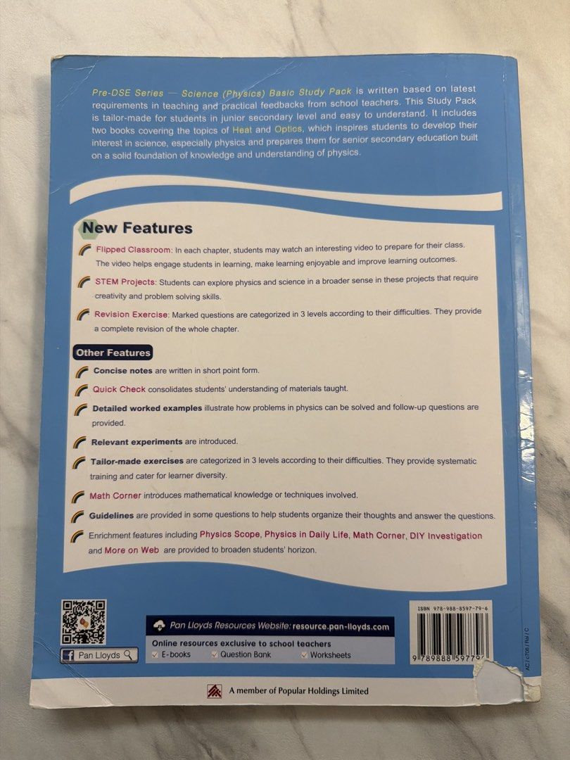 Pre-DSE Series -Science(Physics) Basic Study Pack （分類：教科書）位於 Hong Kong。 由 japan2020 提交（商品編號 1447829516，圖片 2）。簡介： 呢本係Pre-DSE系列嘅Science (Physics) Basic Study Pack，專講Optics。內容基於最新課程要求，有齊筆記、例題同埋練習。仲有Flipped Classroom同STEM Projects添，幫你學好物理。。