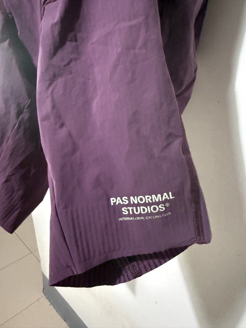Pas Normal Studios Solitude Bib Shorts Purple (Category: Activewear) located in Quezon City. Submitted by henrytm (Listing ID 1447680197, Image 3). Description: Pas Normal Studios Solitude bib shorts - Size S - Deep purple color - Features the Solitude logo on the leg - Mesh bib straps for enhanced breathability - Ideal for long-distance cycling Meet up Fairview | Cubao area or shipping c/buyer .