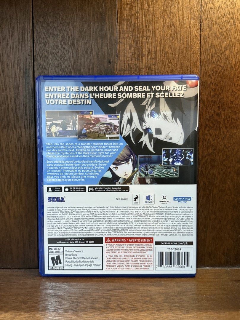 Persona 3 Reload (R1) (Category: PlayStation) located in Gapan. Submitted by andiefreude (Listing ID 1447837436, Image 2). Description: Condition: ❕Kindly refer to the pictures. ❕No glaring flaws. Additional details: • The pre-order code inside has already been redeemed. MOP: GCash/RCBC Online MOD: LBC only ❗️ ❕Payment must be made before OR on the same day of shipping at the latest. ❗️Price is FIXED. Kindly message me for further inquiries..