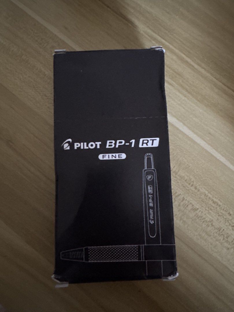 Pilot BP-1 RT Fine Black Ballpoint Pen (Category: Stationery & School Supplies) located in Quezon City. Submitted by seeeeeed (Listing ID 1447742268, Image 1). Description: - Pilot BP-1 RT Ballpoint Pen 12 pcs - Fine Point - Black Ink - Comes in Original Box - Ideal for Everyday Writing - Smooth Writing Experience.