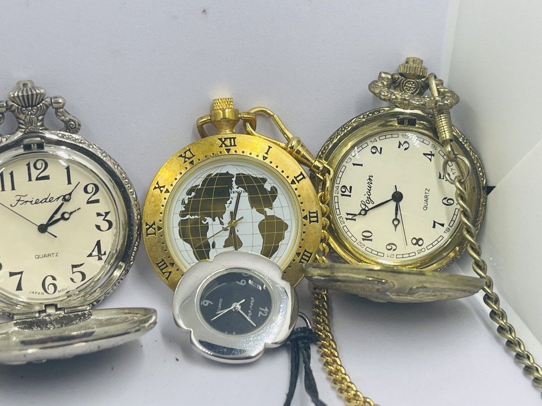 Pocketwatches 6 pieces take all (Category: Men's Watches) located in Surigao. Submitted by curatedwatchesph (Listing ID 1447852953, Image 3). Description: * 6 pieces assorted pocketwatches *take all for only 1000 pesos. *All are confirmed in good and working condition. *Batteries NOT INCLUDED * shipping via LBC * DM for detais.