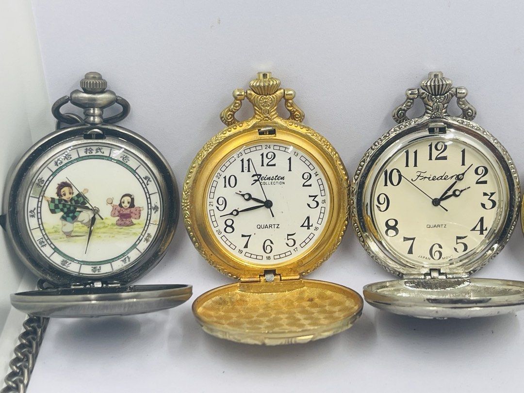 Pocketwatches 6 pieces take all (Category: Men's Watches) located in Surigao. Submitted by curatedwatchesph (Listing ID 1447852953, Image 2). Description: * 6 pieces assorted pocketwatches *take all for only 1000 pesos. *All are confirmed in good and working condition. *Batteries NOT INCLUDED * shipping via LBC * DM for detais.