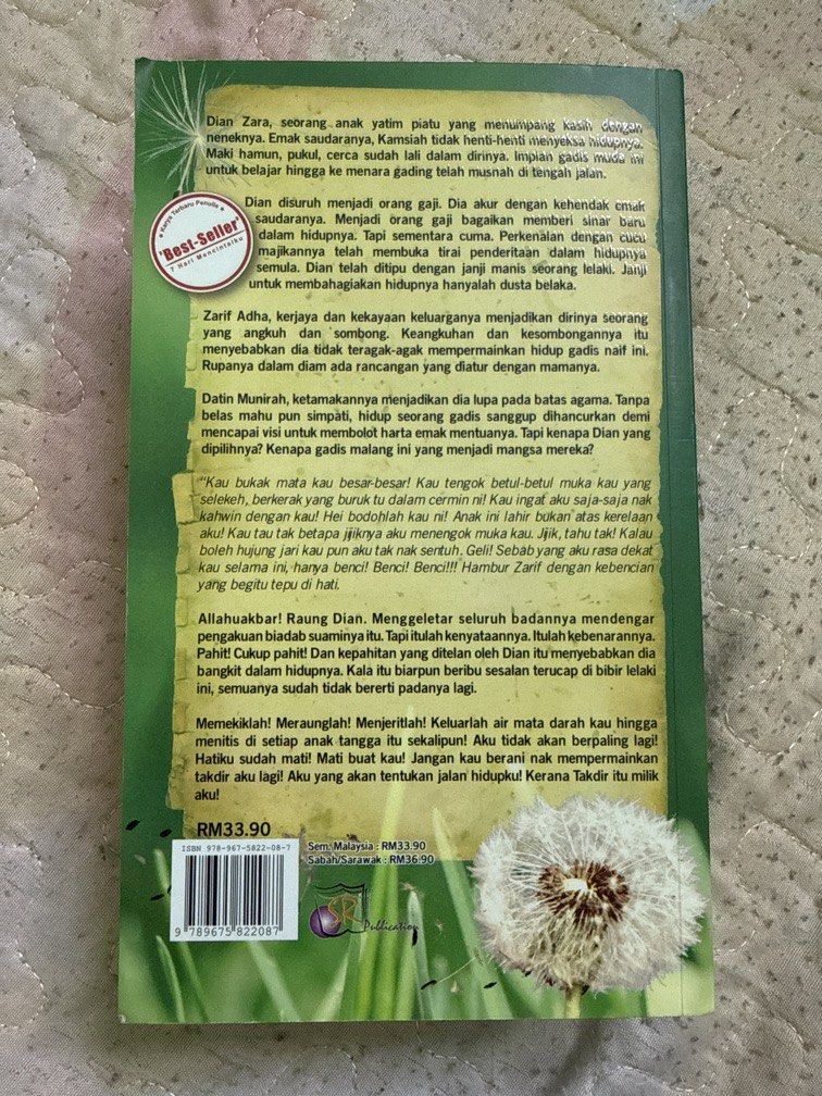 Preloved Novel - Takdir Itu Milik Aku (Category: Storybooks) located in Kuala Lumpur. Submitted by prelovedbymira97 (Listing ID 1447816486, Image 2). Description: .