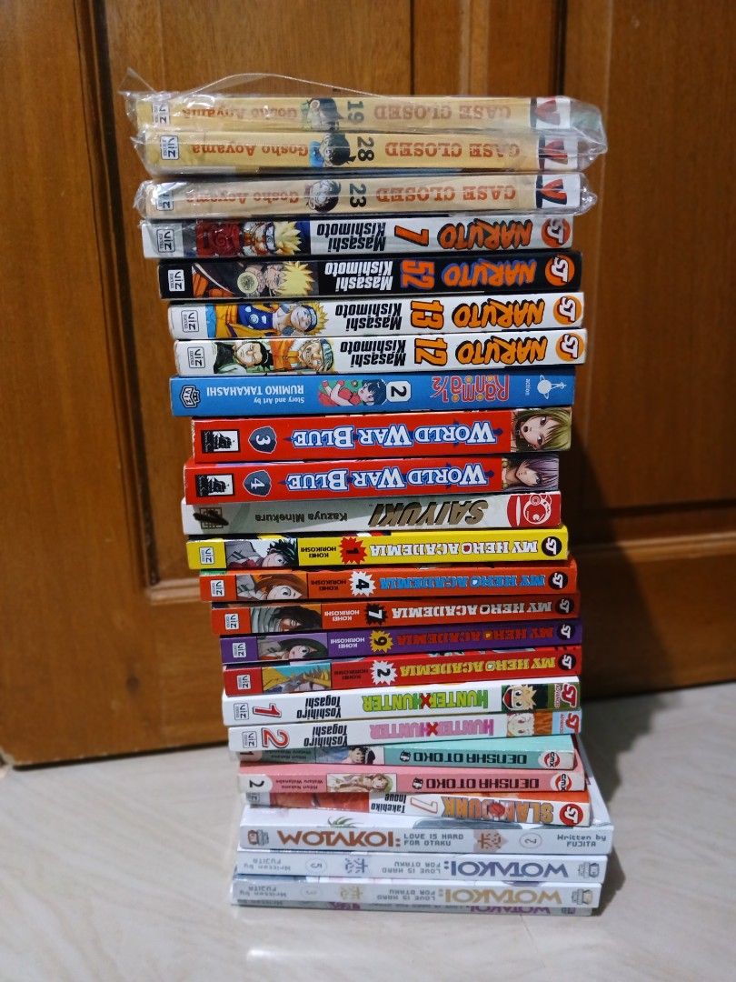 Random manga titles (Category: Comics & Manga) located in Jose Panganiban. Submitted by ilovepheromones8_8 (Listing ID 1447832257, Image 1). Description: Detective Conan Case closed Naruto Ranma World war blue My hero academia Hunter x hunter Densha otoko Slamdunk Wotakoi-800 set Mod-jnt Mop-gcash payment first Pm me for questions.