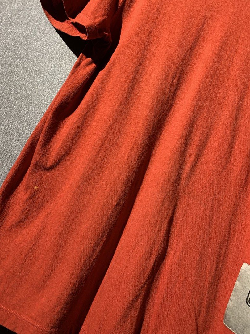 Rick Owens (FW19) (Category: Luxury Apparel) located in Bacolod City. Submitted by garagehunterbuyandsale (Listing ID 1447825841, Image 2). Description: Rick Owens Cardinal T-shirt from the FW19 “Larry” collection, featuring a distinct “Legaspi” patch have an issue please check the detaild picture please before u buy it size s-m or 20x26.