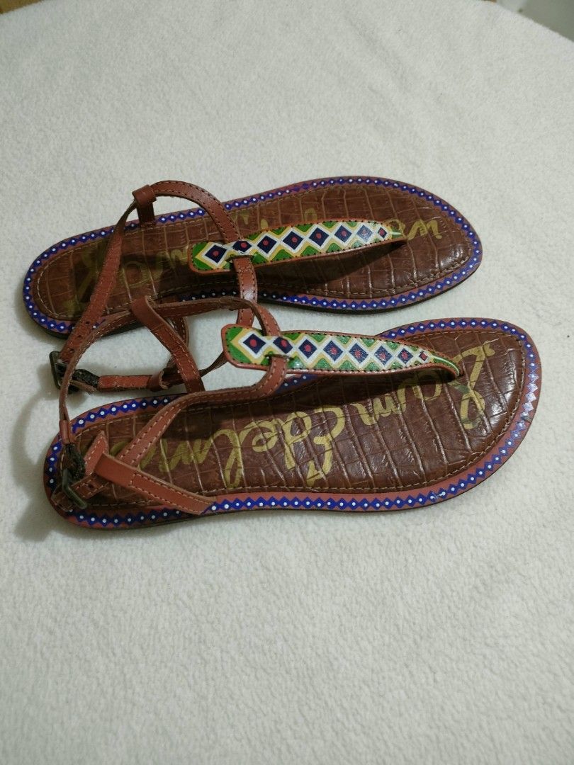 Sam Edelman Brown Leather Sandals with Embellished Strap (Category: Flats & Sandals) located in Caloocan City. Submitted by rjb21 (Listing ID 1447856357, Image 2). Description: - Brand: Sam Edelman - Material: Brown Leather - Design: Decorative strap with geometric pattern - Closure: Adjustable buckle - Occasion: Casual outings size 36 1/2.