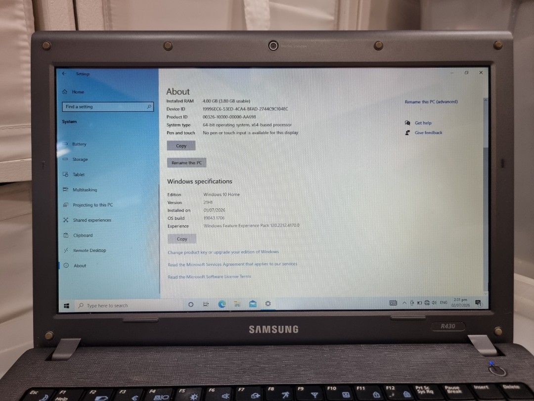 Samsung R430 Laptop Intel Core i3 Windows 10 (Category: Laptops & Notebooks) located in San Juan City. Submitted by salesite (Listing ID 1447687864, Image 3). Description: - Samsung R430 Laptop - Intel Core i3 Processor - Runs on Windows 10 - Includes DVD Drive - Clear and bright screen - malfunctioning keyboard and trackpad - Ready for a new owner.