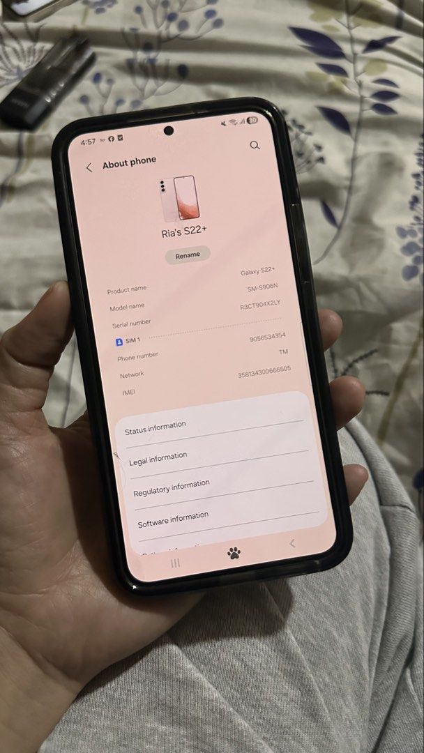 Samsung S22+ (Category: Samsung) located in Quezon City. Submitted by itsmeriaa (Listing ID 1447768917, Image 3). Description: For sale ✨ Samsung S22+ 8/256 K’variant Best for photography 📸 No issue ₱14,990 📍Sto. Domingo Ave, QC..