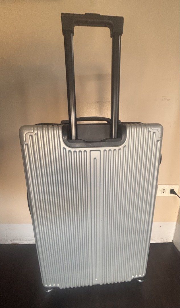 Silver Large Travel Luggage Trolley (Category: Luggage) located in Manila. Submitted by hotstuffmanila (Listing ID 1447862911, Image 3). Description: Silver Travel Luggage Trolley Large Luggage for Sale: This is the large-sized luggage from a 3-piece luggage set (small medium and large). Price: For the large luggage only. I’m also selling it together with the medium luggage for ₱3,000. The small luggage (cabin size) has a broken handle, but I’ll 