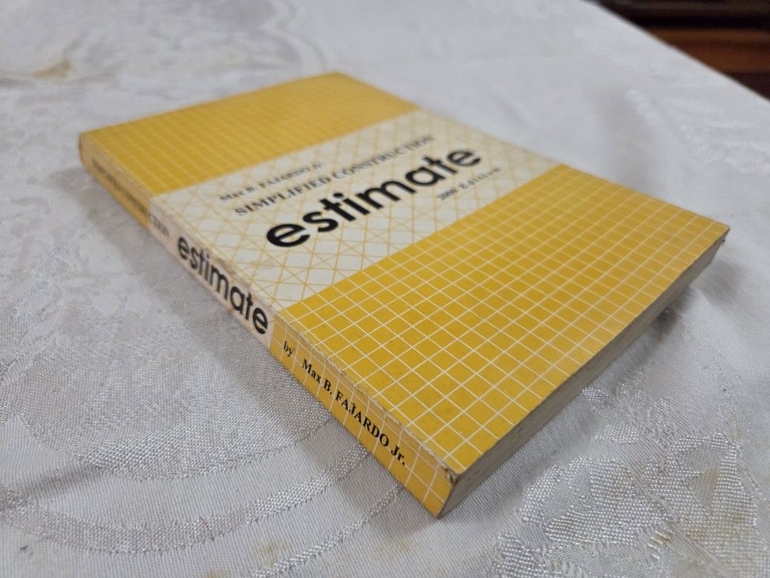 Simplified Construction Estimate by Max B. Fajardo Jr. 2000 Edition (Category: Textbooks) located in Makati City. Submitted by pjstyle (Listing ID 1447839006, Image 3). Description: - Construction estimating book by Max B. Fajardo Jr. - 2000 Edition - Covers simplified construction estimate, project construction management, and more - Published and distributed by 5138 Trading - Excellent reference for civil engineering students and professionals.