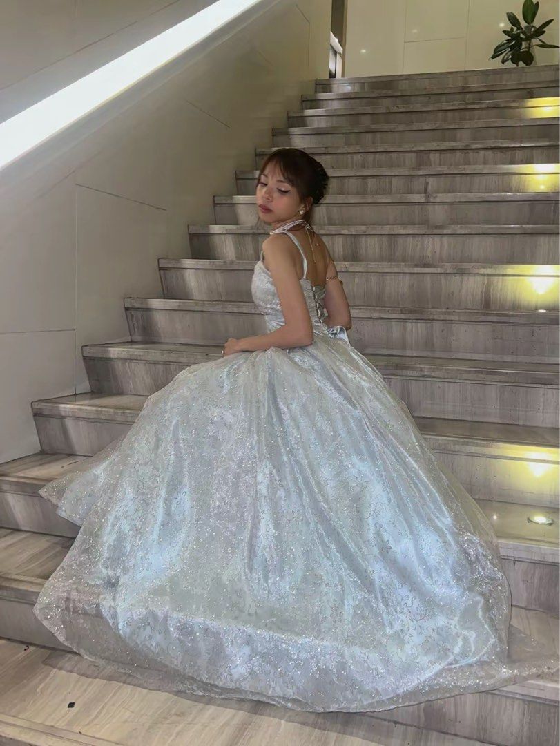 Sparkly Silver Ball Gown with Corset Back (Category: Evening dresses & gowns) located in Manila. Submitted by coquettecore (Listing ID 1447727379, Image 2). Description: ✨ FOR RENT: Silver Ball Gown for Prom or Debut ✨ Make your special occasion unforgettable with this elegant silver ball gown! 💰 Rental Fee: ₱300 💵 Refundable Deposit: ₱500 Inclusions: •Silver Ball Gown • White Long Gloves •Masquerade Mask (Optional) 📅 Rental Duration: Up to 3 