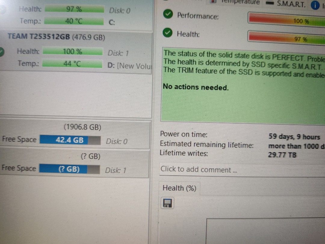 SSD and HDD (Category: Hard Disks & Thumbdrives) located in Manila. Submitted by christophe83748 (Listing ID 1447779341, Image 2). Description: 2.5 HDD and 2.5 SSD / 500GB /512GB SAMSUNG 500GB-1800 =100% HEALTH (SOLD) TEAM GROUP 512- = 100% HEALTH (SOLD) CRUCIAL MX500-3000 = 99% HEALTH 1TB HDD - 1300 = 100% HEALTH ALL IN GOOD WORKING CONDITION. LOCATION: CAINTA RIZAL.