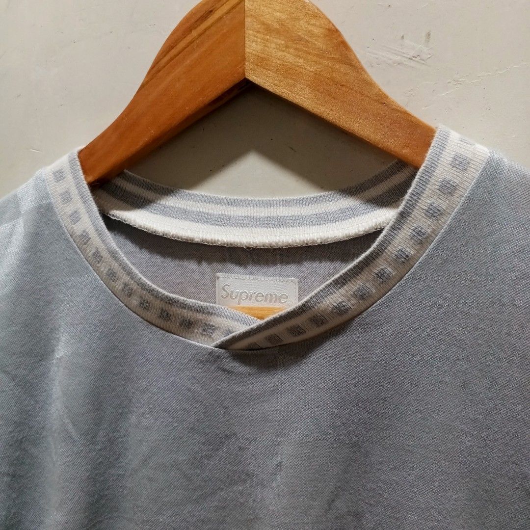 Supreme Checkerboard V-Neck T-Shirt Grey (Category: Tshirts & Polo Shirts ) located in Malasiqui. Submitted by drie_findss (Listing ID 1447685405, Image 3). Description: Supreme Monogram Logo Gray T-Shirt (Authentic) ‎_______________________ ‎Size: M on tag ‎(Measured by Inches) ‎Width: 20 ‎Length: 28 ‎Condition: GOOD ‎Color Rate: 10/10 ‎Issue: None ‎_______________________ ‎ ‎Color may vary due to lightning so check wisely. ‎Thank you for your u