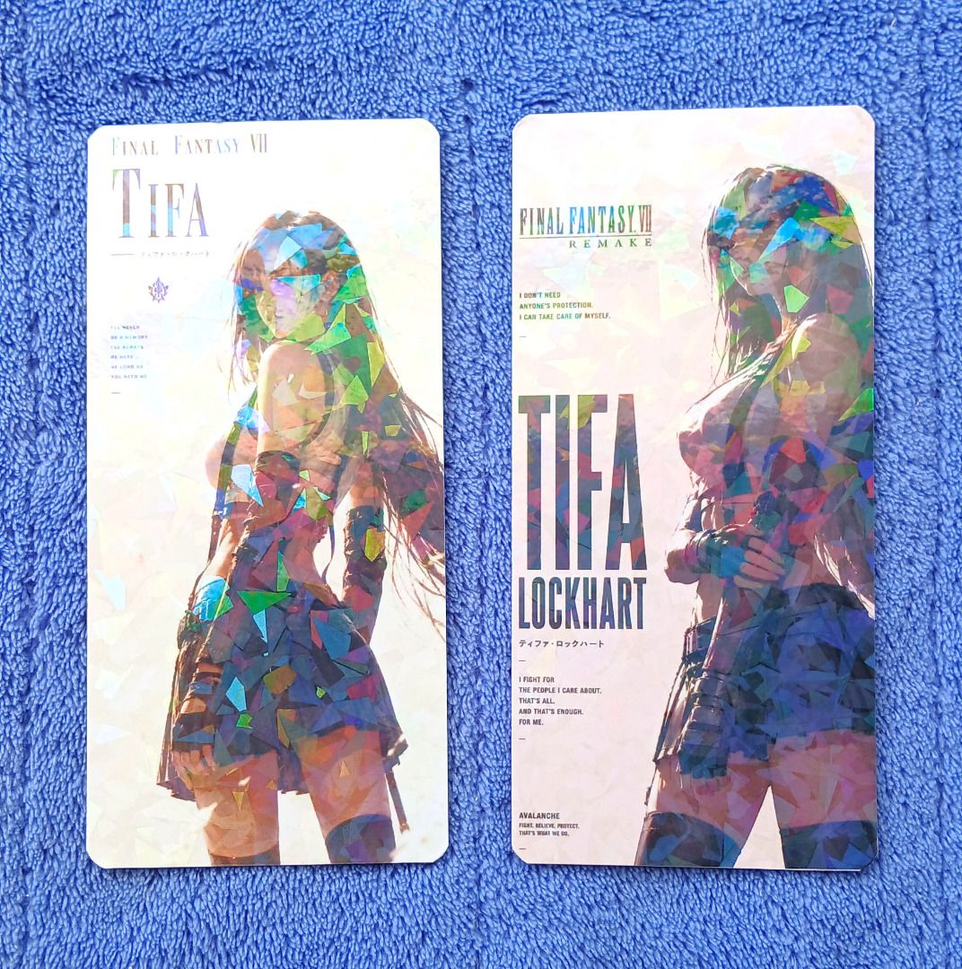 Tifa Lockhart Final Fantasy 7 Game Card Bookmark (Category: Character Goods) located in Iloilo. Submitted by jrmagallanes78 (Listing ID 1447741613, Image 2). Description: PhP 50 per anime card bookmark. PhP 300 minimum total for processing sale. Buyer can combine choices with other items in other listings to hit this threshold. Card bookmark featuring Tifa Lockhart from Final Fantasy 7 game. Printed on thick photo paper and laminated on the front