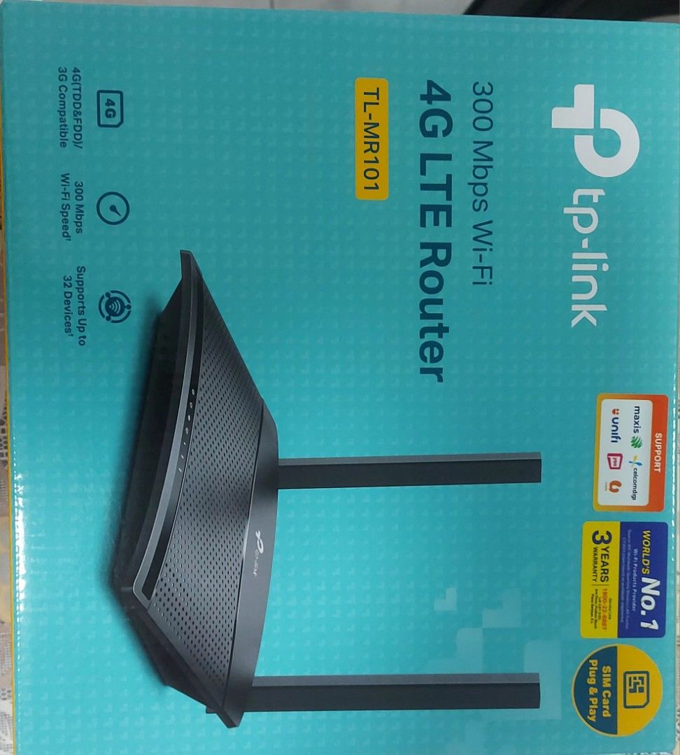 tp-link 4G LTE Router (Category: Others) located in Kuala Lumpur. Submitted by thuzarwin03 (Listing ID 1447808767, Image 2). Description: Used only for 3 days. warrenty 2 yr. Invoice attached like new.Area not matched. so bought another one..