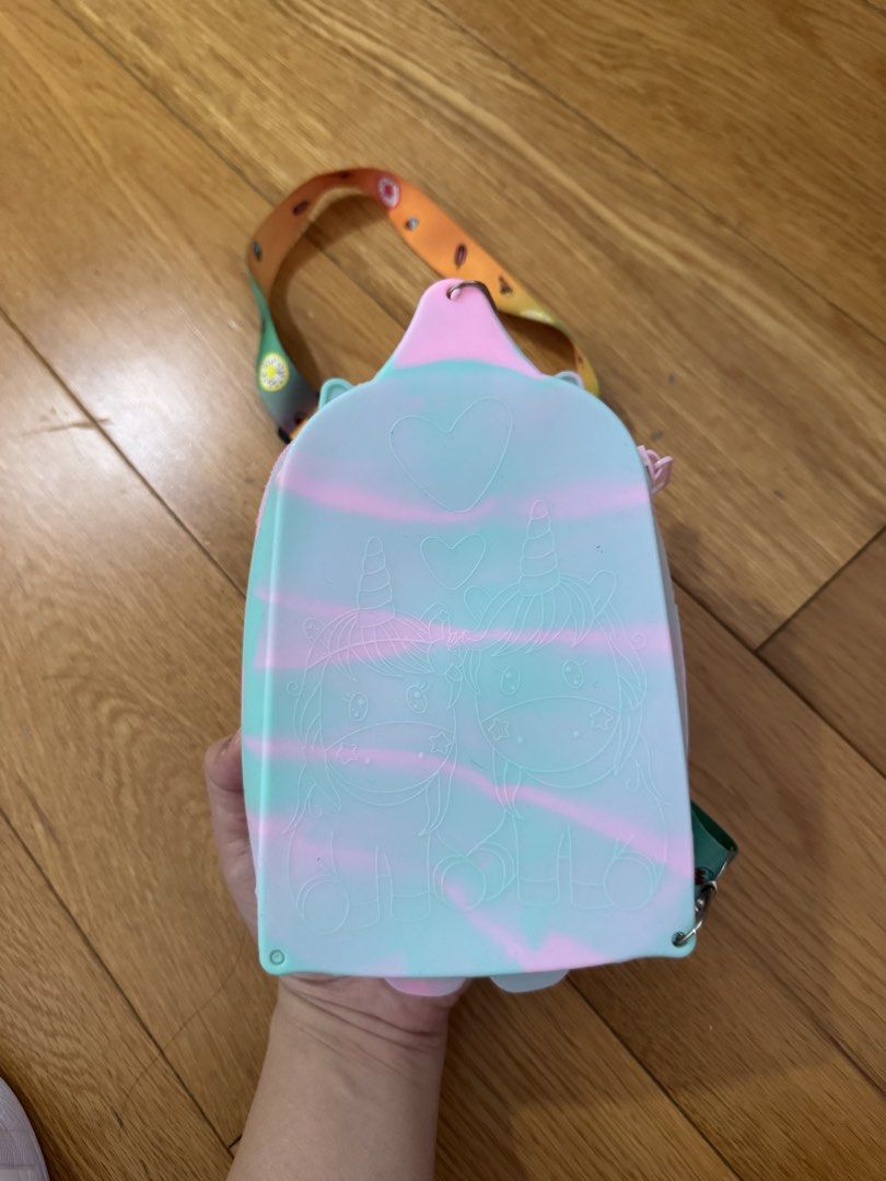 Unicorn Pop It Crossbody Bag with Rainbow Strap (Category: Babies & Kids Fashion) located in Mandaluyong City. Submitted by grmnk (Listing ID 1447712484, Image 3). Description: See photos for actual condition RFS: Too many bags BPI / GCash Pick-up from Hulo, Mandaluyong or GoGo Xpress.