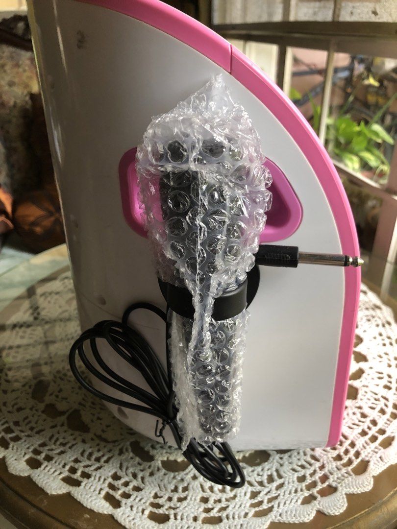 Vocal-Star Pink CDG Karaoke Machine with Microphone (Category: Microphones) located in Marikina City. Submitted by whiteorchid04 (Listing ID 1447703318, Image 3). Description: - Pink Vocal-Star CDG Karaoke Machine - Built-in CD player - USB charger, and audio out connections - Comes with one microphone (wrapped in bubble wrap) Original mic replaced,new set included - Ideal for parties and singing sessions.