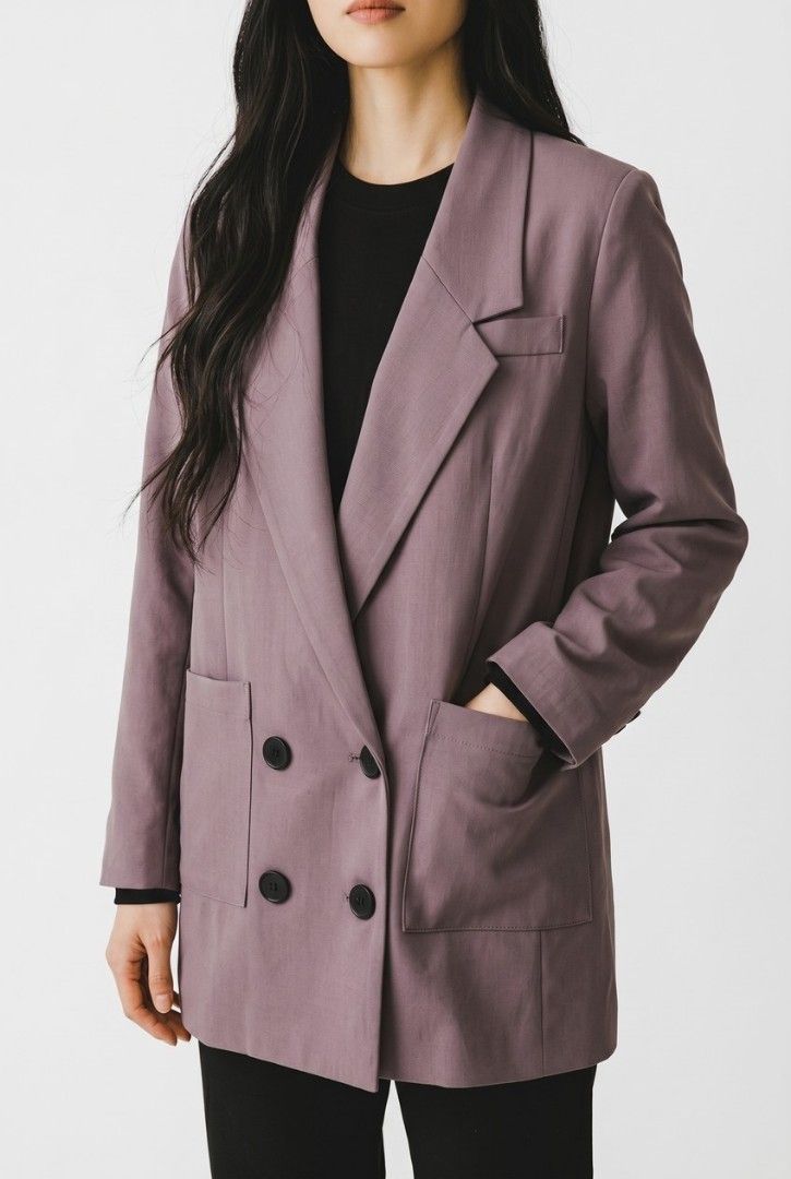Women Double-Breasted Premium Blazer (Category: Coats, Jackets and Outerwear) located in Paranaque City. Submitted by mariam3842 (Listing ID 1352326132, Image 1). Description: 💕💥Check my page for offers💥💕 ▪︎The description: - Its color is brownish purple, and it may vary depending on the lightning. - Fits M-L. - Full lining with pads. ▪︎Measurements: Bust: 40 inches | Shoulder: 16 inches. •Please check the uploaded photo for more references. 