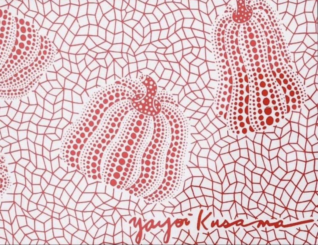 Yayoi Kusama Pumpkin Textile Artwork MOMA (Category: Art & Prints) located in Pasig City. Submitted by thetravellingguyinstyle (Listing ID 1443672537, Image 3). Description: - Featuring Yayoi Kusama's iconic pumpkin design. - White fabric with red dots and a red grid. - Brand new and sealed in its original packaging. - Php 3,995 Each - Authentic Yayoi Kusama Tenugui Artwork MOMA - Sourced from Tokyo, Japan - Approx. 90 x 30 cm .