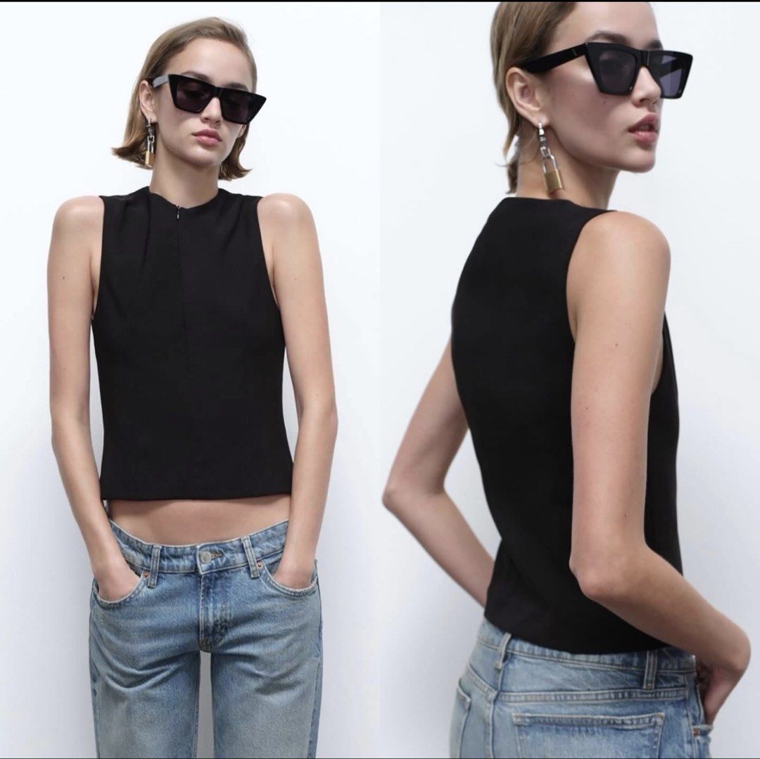 Zara fitted Stretch Top in Black XXL (Category: Sleeveless) located in Quezon City. Submitted by summerfind (Listing ID 1447786909, Image 3). Description: .