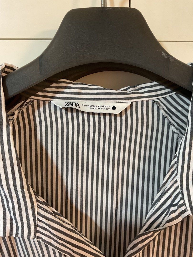 ZARA Striped Long Sleeve (Category: Tshirts & Polo Shirts ) located in Bulacan. Submitted by periwinkle_21 (Listing ID 1447869007, Image 2). Description: CLEARANCE SALE MGA SISSY❤️ for declutter purposes only - ZARA striped long-sleeve - Button cuffs and button-up front - Left chest pocket - Made in Turkey - Ideal for casual wear or layering.