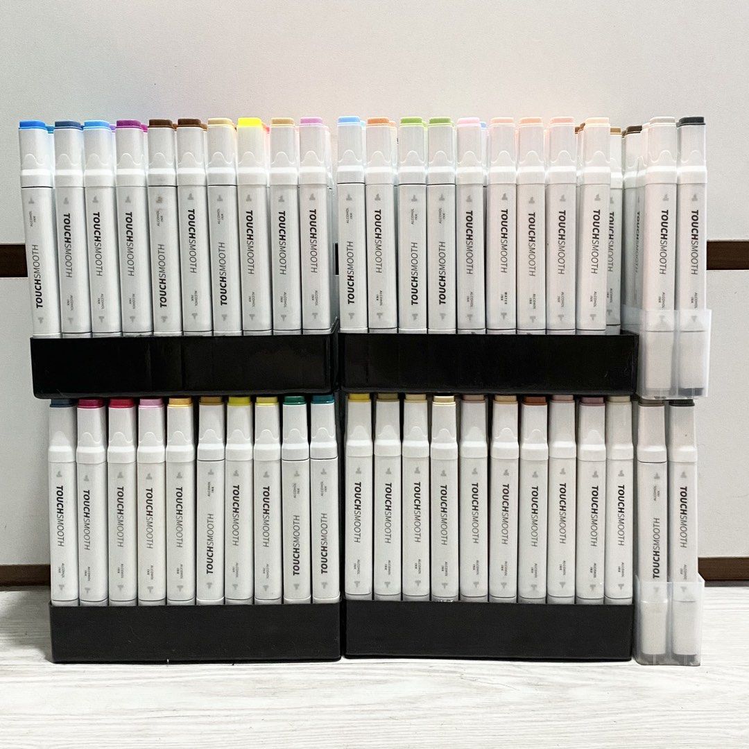 262 Touch Smooth Alcohol Markers (Category: Craft Supplies & Tools) located in Paranaque City. Submitted by betweenthewords (Listing ID 1447980771, Image 3). Description: 262 Touch Smooth Alcohol Markers Price: 1,500 Condition: Lightly Used. Most of them are not used. #120 Slanted Tip is slightly fainting. #179 Pointed Tip is missing but the slanted tip is still working. The rest are working fine. Date of Swatch: July 6, 2026 lang din Reason for 