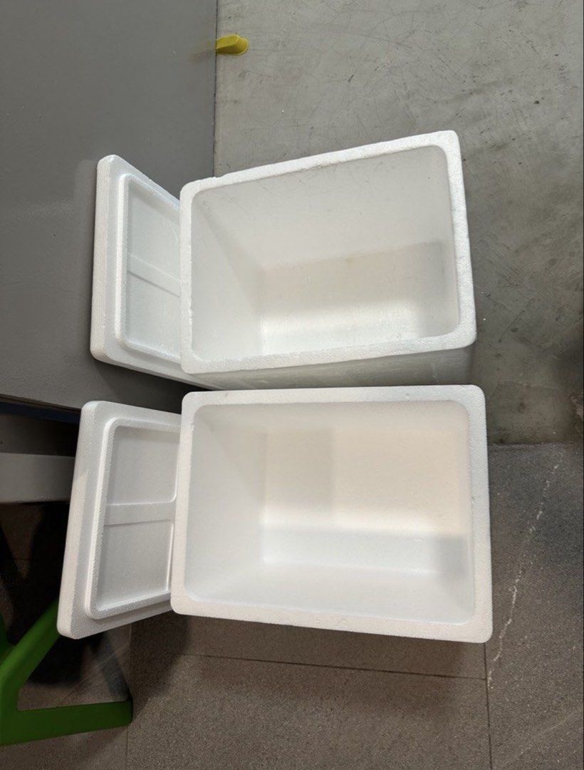 2 White Styrofoam Cooler Boxes with Lids501974357415055361