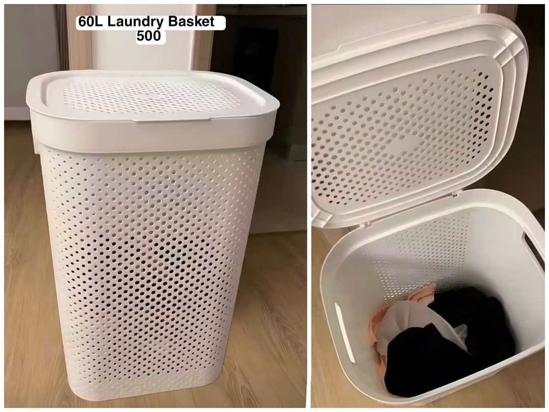 60L Laundry Basket with Lid (Category: Laundry Baskets) located in Taguig. Submitted by cloverfinds (Listing ID 1447989398, Image 1). Description: message me if interested 💌 .