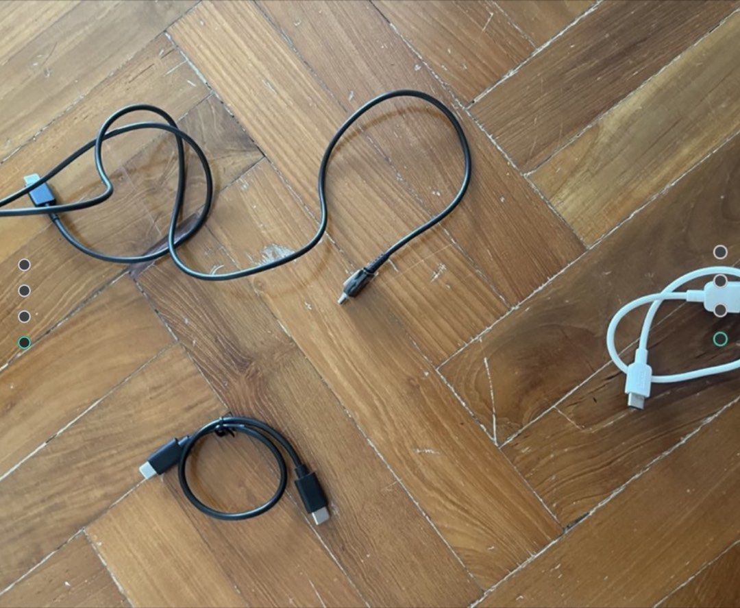 A bundle of 3 USB Charging Cables - USB-A, USB-C, Micro USB