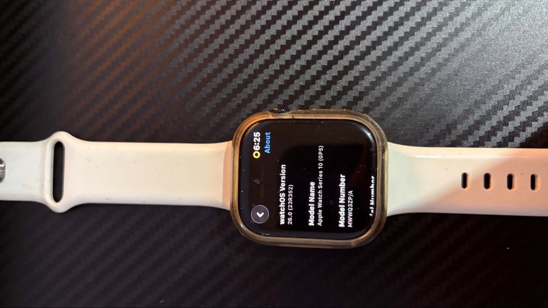 Apple Watch Series 10 (GPS) - 64GB (Category: Wearables & Smart Watches) located in Quezon City. Submitted by princessjacklyn (Listing ID 1447982598, Image 3). Description: Specs: 46mm Height: 46mm Width: 39mm Depth: 9.7mm 416 by 496 pixels 1220 sq mm display area Weight (aluminum, GPS): 36.4 grams Fits 140‑245mm wrists - Apple Watch Series 10 - GPS Model - 64GB Storage - 99% Battery Health - Includes Clear Protective Case - Good Working Order - 