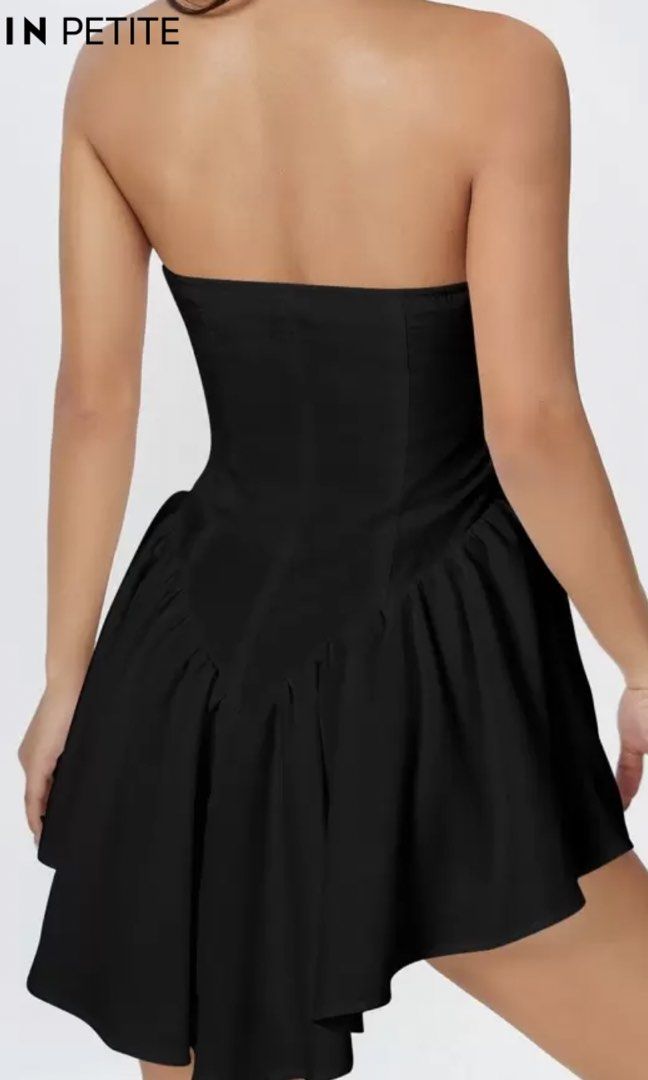 Black Ruched Front Corset Dress (Category: Dresses) located in Manila. Submitted by janamia (Listing ID 1447960757, Image 2). Description: - Black strapless corset dress - Ruched front detail - Flared skirt with pleats - Short length - Ideal for parties or a night out - Estimated size: Small or Medium .